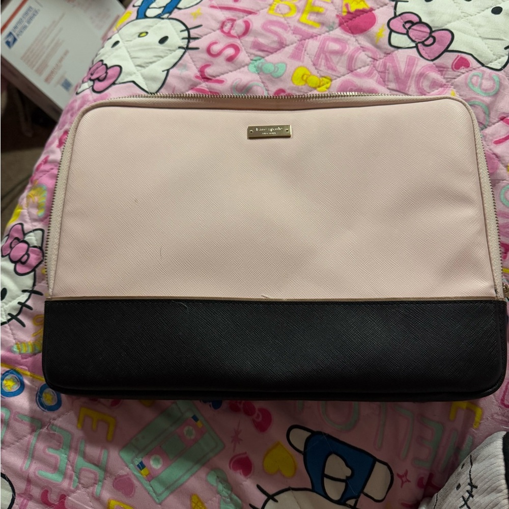 Kate Spade Pink and Black Laptop Bag Sleek Design